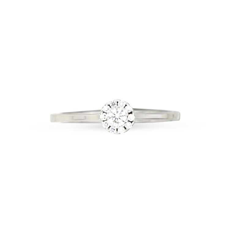 μονόπετρο δαχτυλίδι απο λευκόχρυσο Κ18 με ένα στρογγυλο διαμάντι μπριγιάν βάρους 0.46ct σε ιδιαίτερο δέσιμο που αφήνει ολόκληρη την πέτρα ορατή. 3