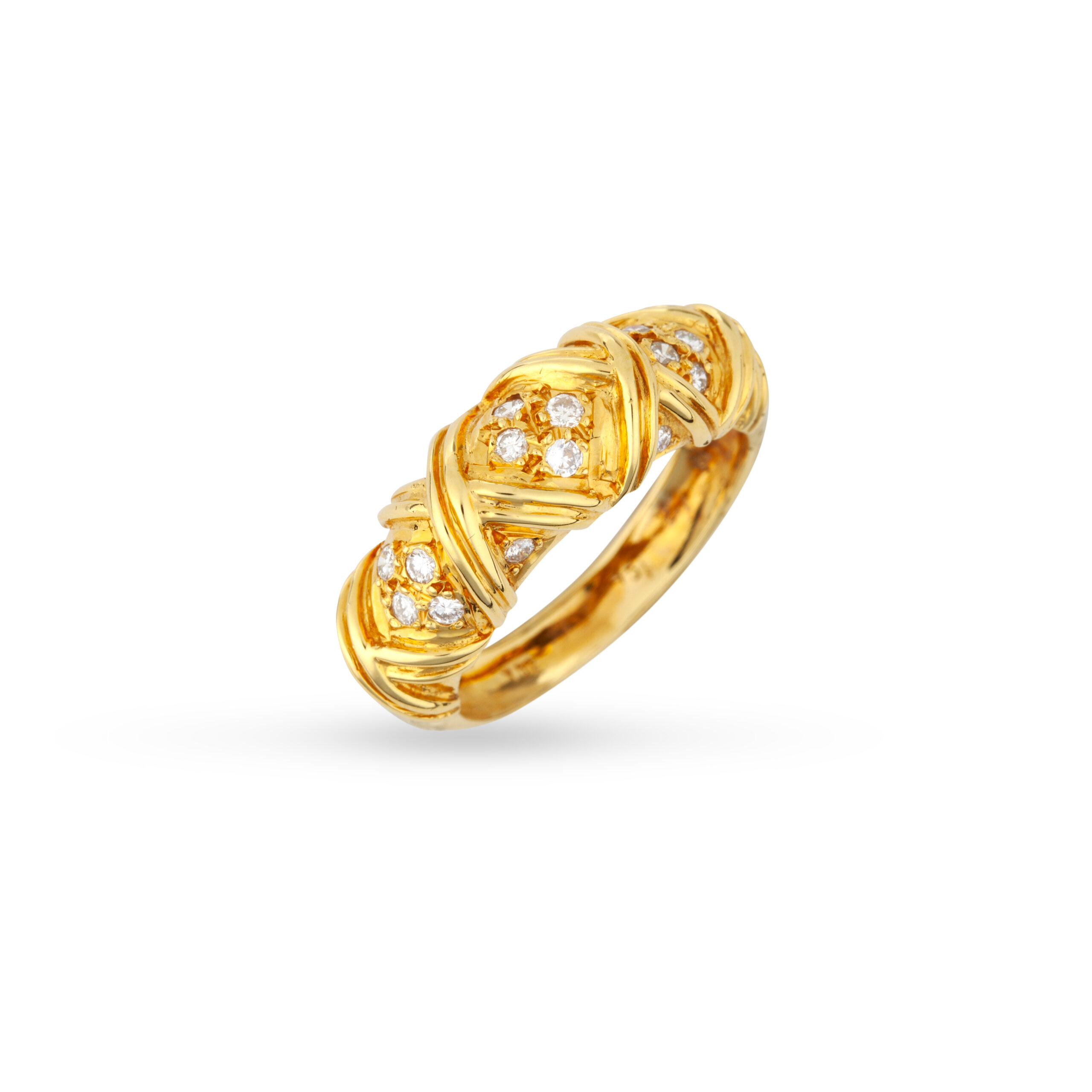 Δαχτυλίδι σε κίτρινο χρυσό Κ18 με λουστρέ φινίρισμα