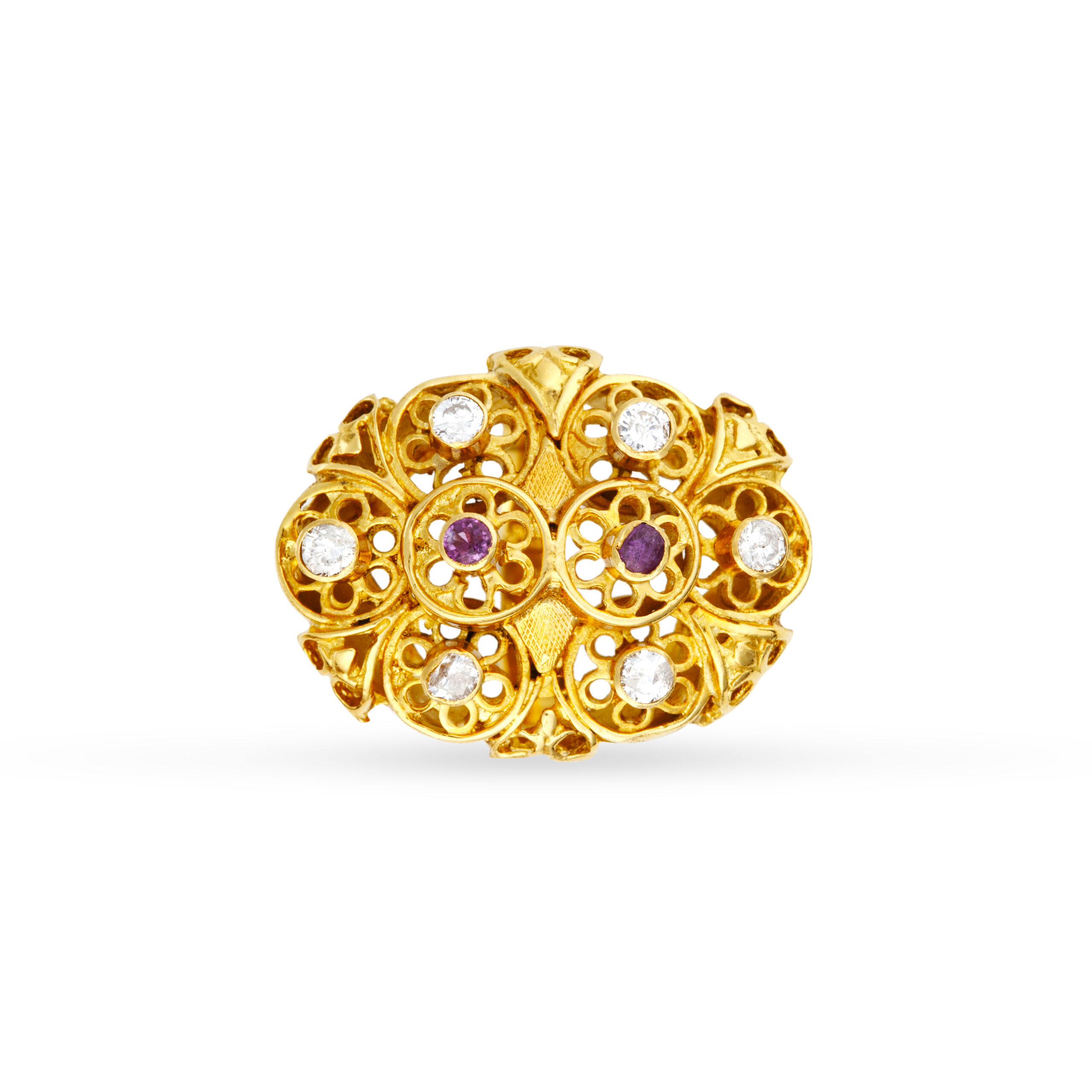 One-of-a-kind εντυπωσιακό χειροποίητο δαχτυλίδι σε κίτρινο χρυσό Κ18 με λουστρέ και florentine φινίρισμα