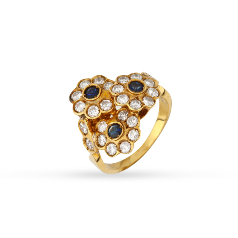 Όμορφο δαχτυλίδι με floral σχέδιο, σε κίτρινο χρυσό Κ18