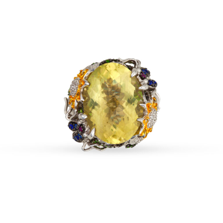 One-of-a-kind δαχτυλίδι από λευκό χρυσό Κ18 με ένα οβάλ