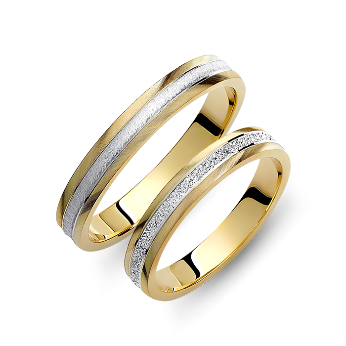SQUARED WEDDING RINGS WITH HOLLOW DESIGN