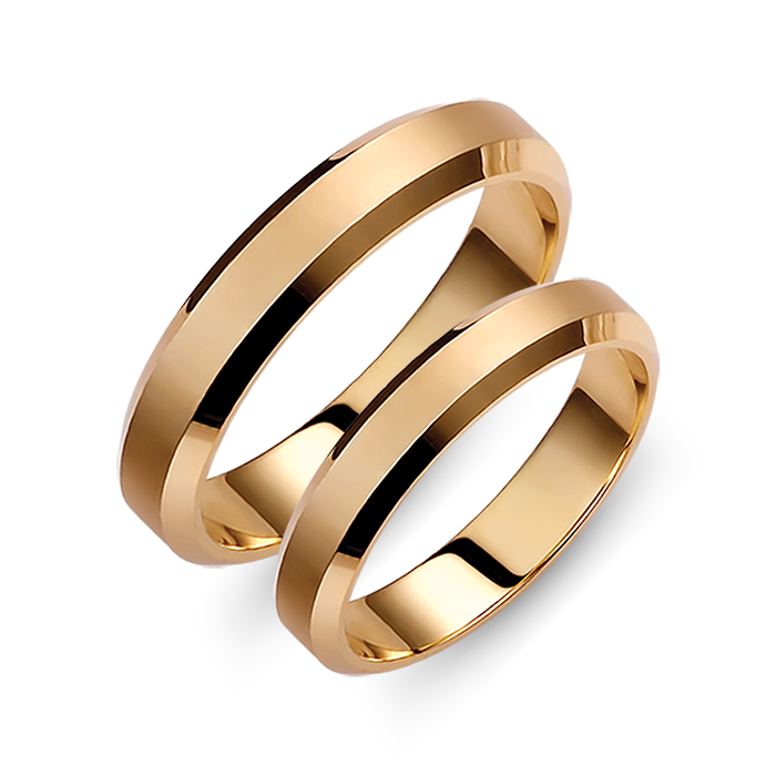 Flat Angled Wedding Rings