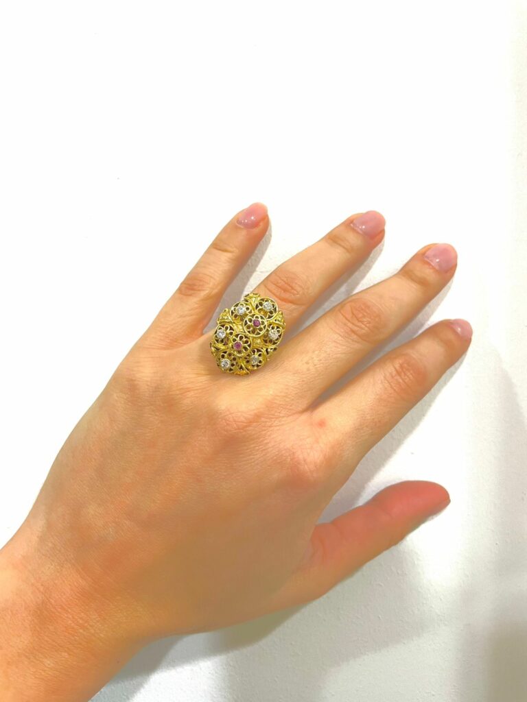 χειροποίητο δαχτυλίδι σε κίτρινο χρυσό Κ18