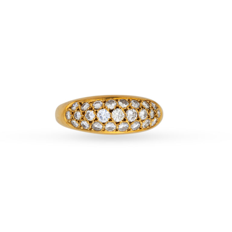 Κομψό πομπέ δαχτυλίδι σε κίτρινο χρυσό