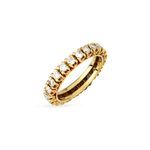 Ολόβερο σειρέ δαχτυλίδι σε κίτρινο χρυσό Κ18 με στρογγυλά διαμάντια μπριγιάν βάρους 1.53ct 3
