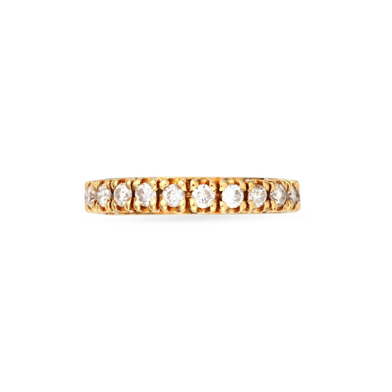 Ολόβερο σειρέ δαχτυλίδι σε κίτρινο χρυσό Κ18 με στρογγυλά διαμάντια μπριγιάν βάρους 1.53ct