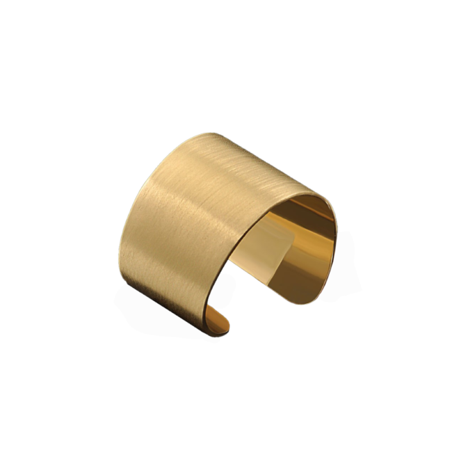 Πλακέ cuff δαχτυλίδι απο κίτρινο χρυσό Κ14