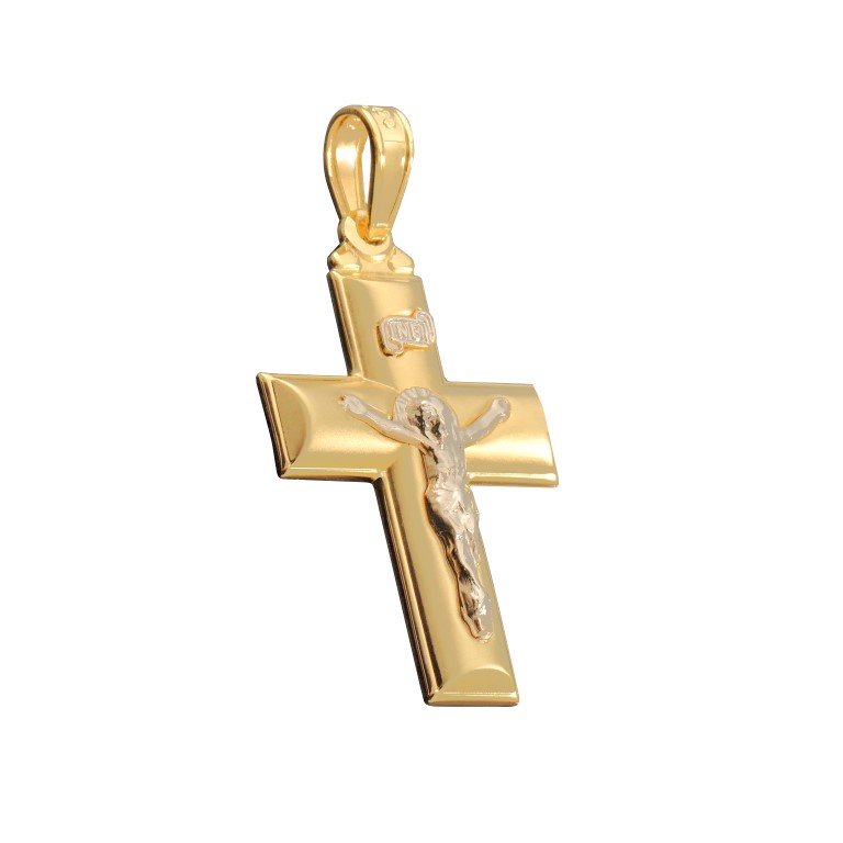 Bicolour Cross with Crucifix